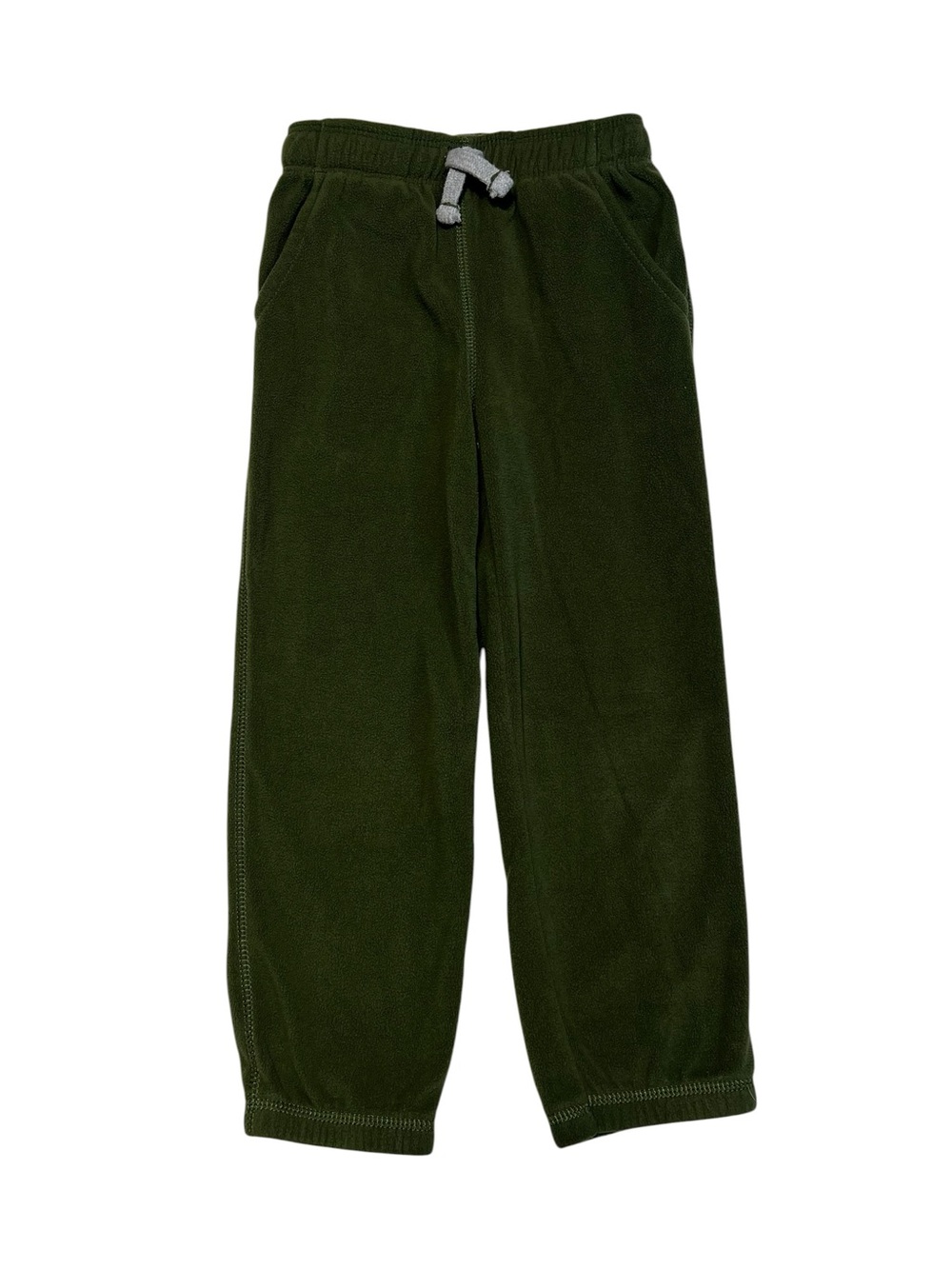 Carter's Dark Green Fleece Joggers with Gray Drawstring